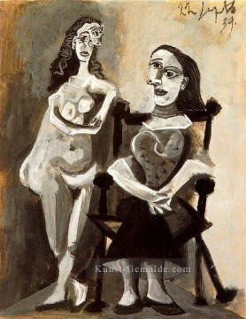 Nu debout et femme assise 1 1939 kubistisch Ölgemälde